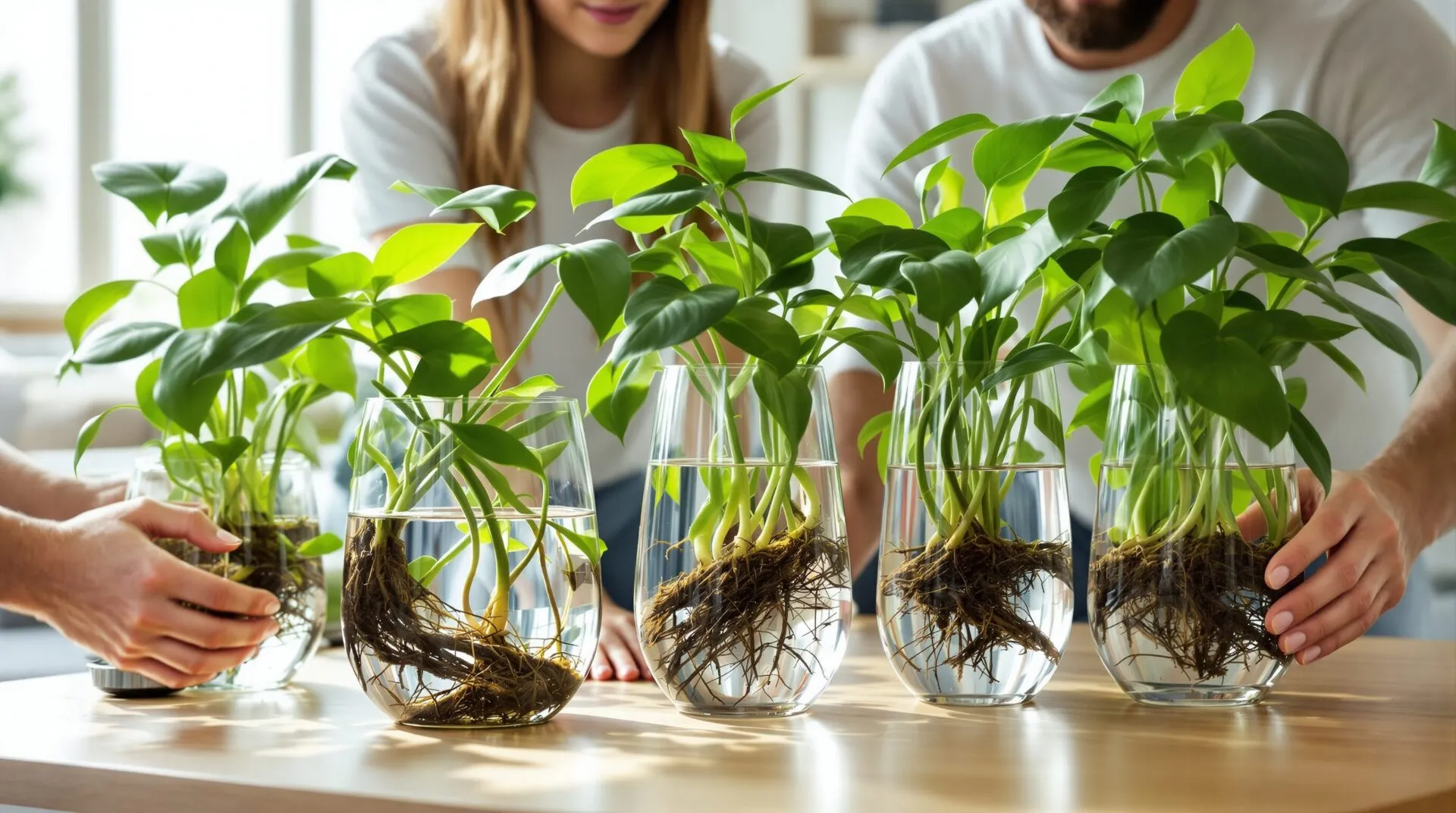 plante sans terre dans l'eau
