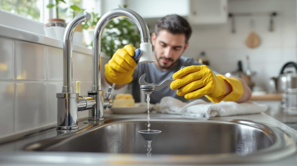 evier cuisine bouché que faire