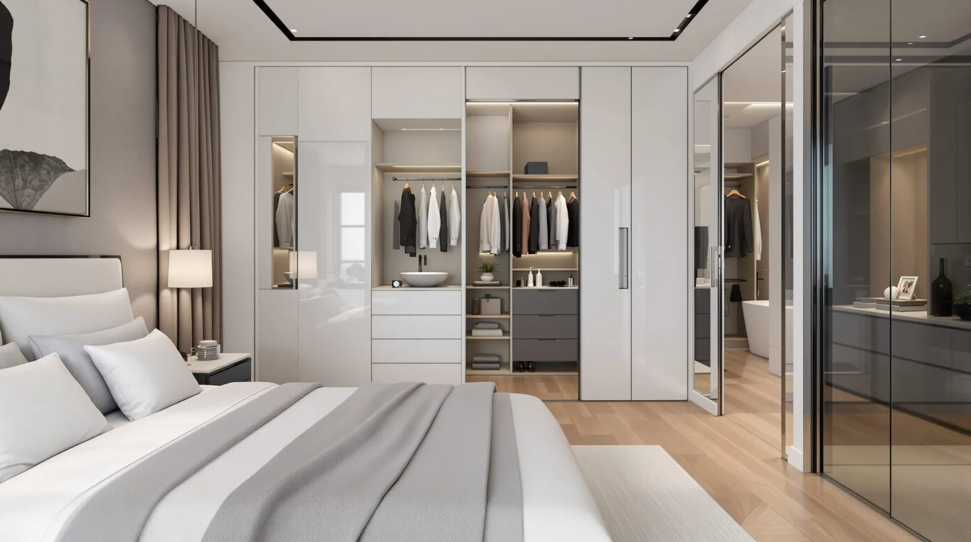 plan chambre parentale avec dressing et salle de bain