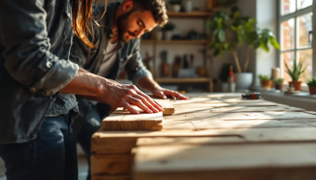 bureau en palettes de bois