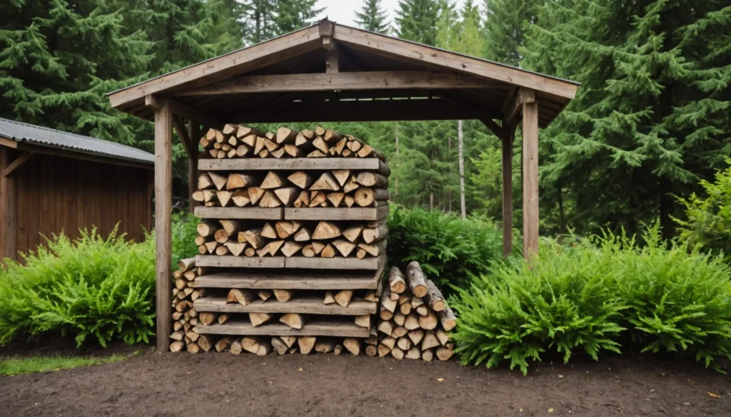 stockage bois de chauffage exterieur