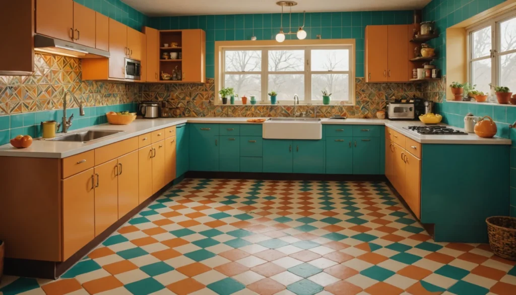 carrelage ancien cuisine 1970