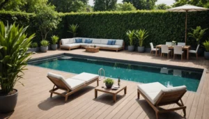 piscine intégrée dans la terrasse