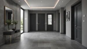 carrelage gris dans le couloir