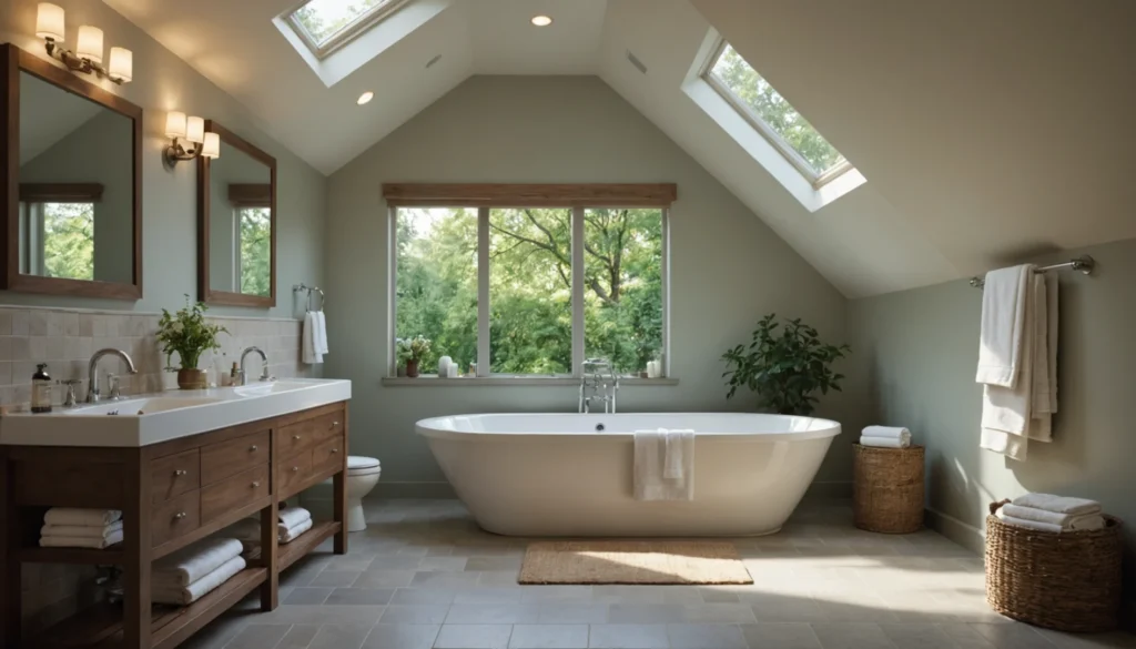 baignoire sous pente de toit