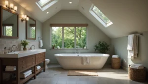 baignoire sous pente de toit