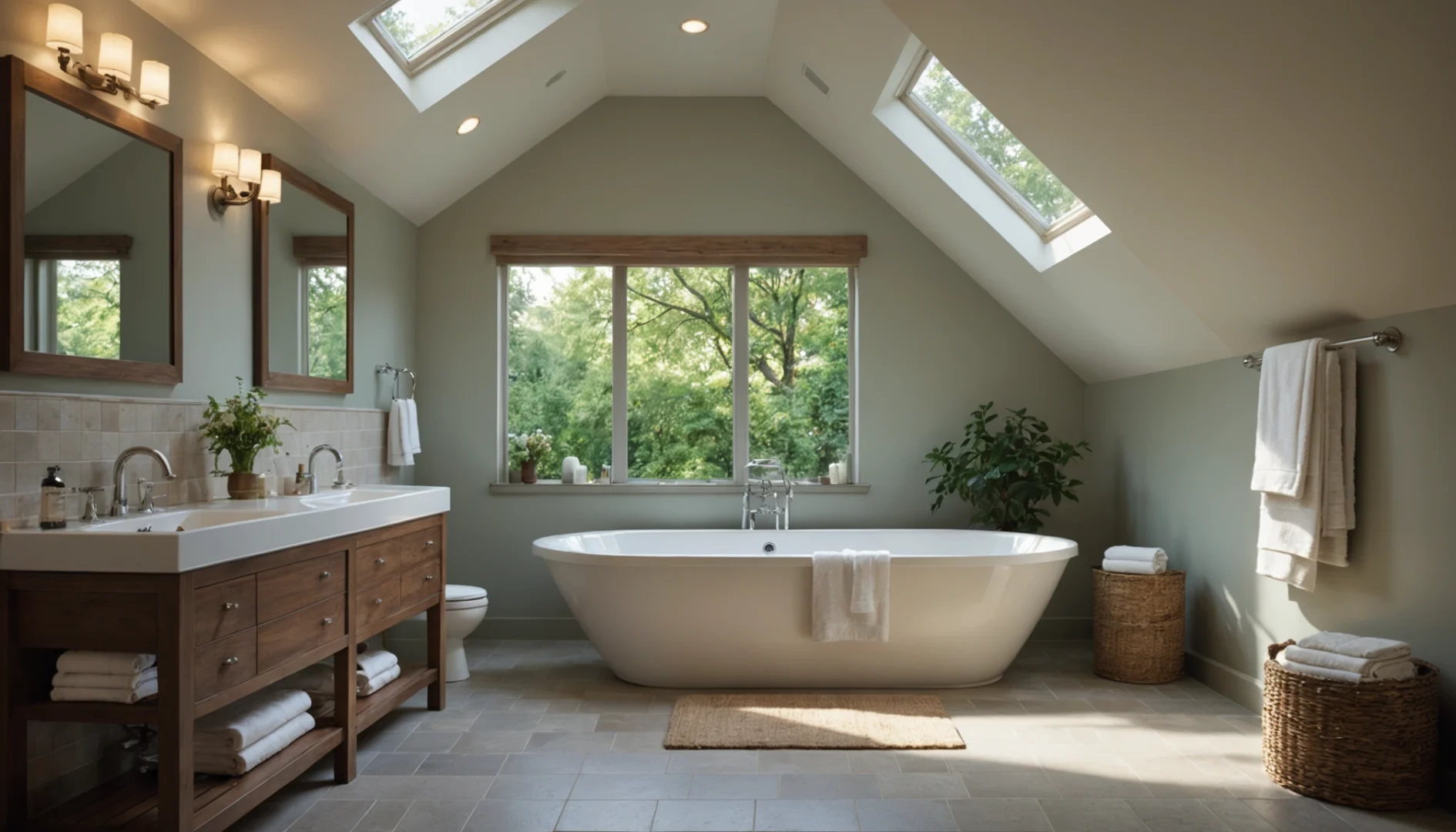 baignoire sous pente de toit