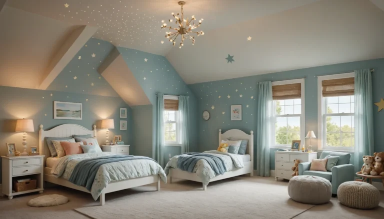 chambre d'enfant avec pente du toit