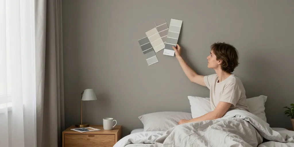 chambre gris taupe