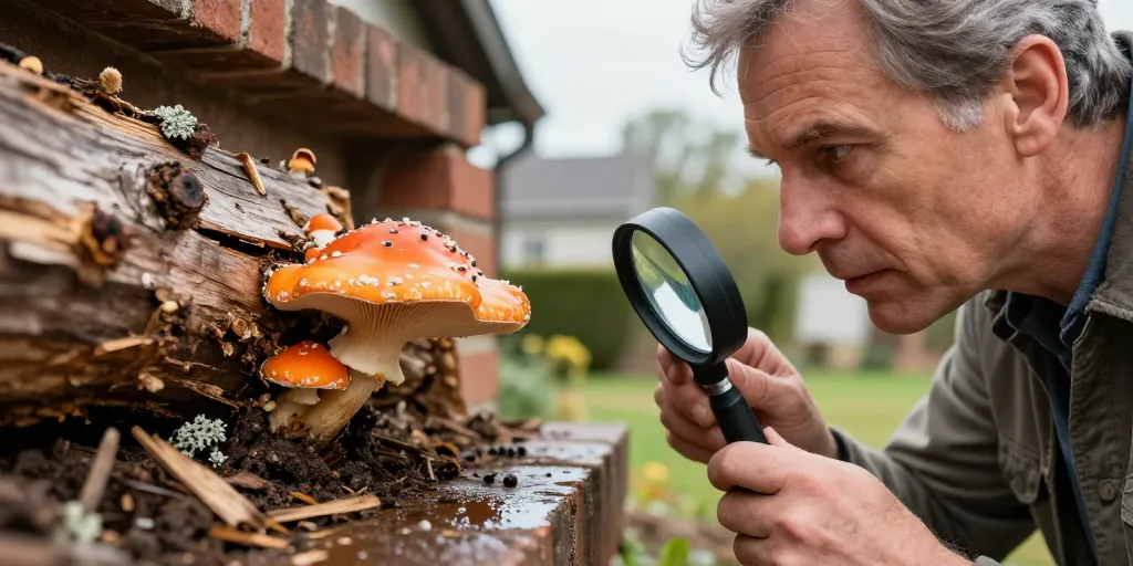 champignon orange sur bois mort