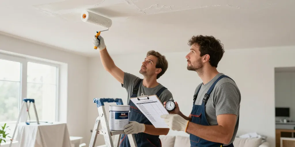 combien de temps pour peindre un plafond de 20m2